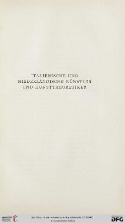 Italienische und niederländische Künstler und Kunsttheoretiker