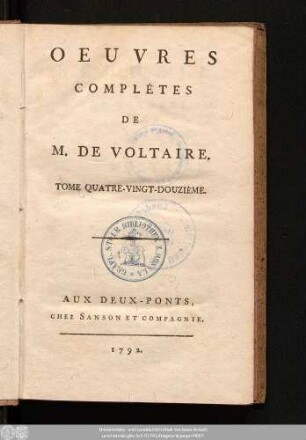 Tome Quatre-Vingt-Douzième = Recueil Des Lettres De M. De Voltaire, Tome XIV.: 1767-1768