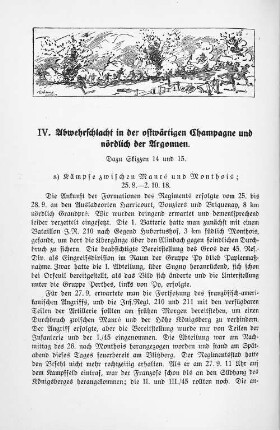 IV. Abwehrschlacht in der ostwärtigen Champagne und nördlich der Argonnen.