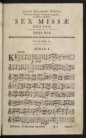 1-11, Violino II. Missa I.