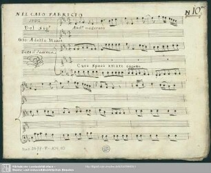 Cajo Fabricio. Excerpts - Mus.2477-F-109,10 : S, strings, bc