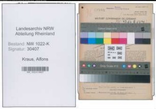 Entnazifizierung Alfons Kraus , geb. 23.02.1890 (Lagerist)