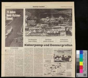 Kaiserpomp und Donnergrollen - 75 Jahre Nord-Ostsee-Kanal