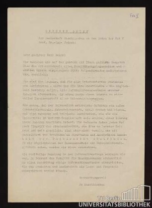 Offener Brief der Fachschaft Maschinenbau