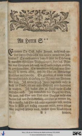 An Herrn S**.