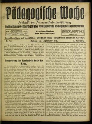 Erschwerung der Schularbeit durch den Krieg