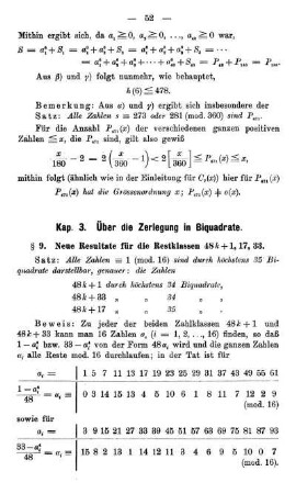 Kap. 3. - Über die Zerlegung in Biquadrate.