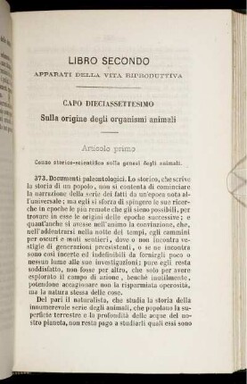 Capo Dieciassettesimo. Sulla origine degli organismi animali