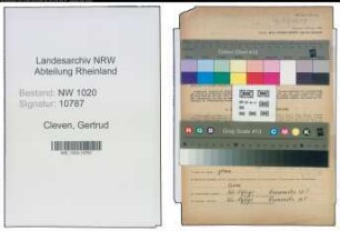 Entnazifizierung Gertrud Cleven , geb. 29.09.1877 ()