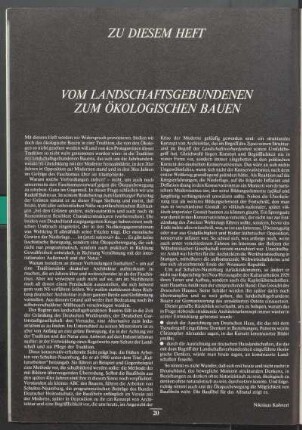 Zu diesem Heft