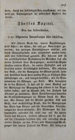 Fünftes Kapitel. Von den Leidenschaften