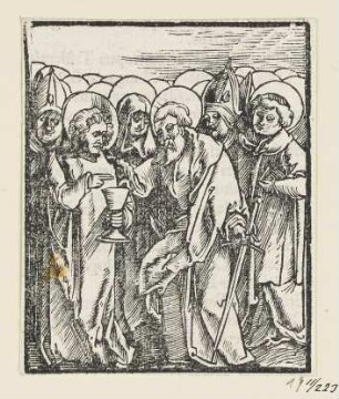 Versammlung aller Heiligen, aus: Johann Eck, "Quintae partis Iohan Eckii in Lutherum et alios", Augsburg 1534, S. 215 recto