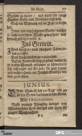 Haußhaltung im Junio.