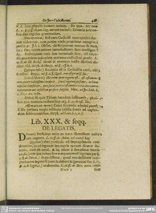 Lib. XXX. & seqq. De Legatis