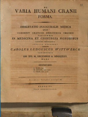 De varia humani cranii forma : diss. inaug. med.