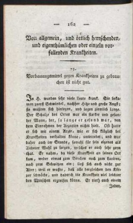 Von allgemein, und örtlich herrschenden, und eigenthümlichen oder einzeln vorfallenden Krankheiten