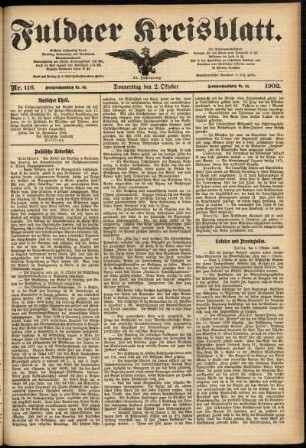 Ausgabe vom Donnerstag, den 02. Oktober 1902.