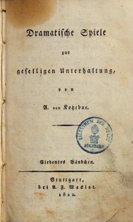 Dramatische Spiele zur geselligen Unterhaltung, 7