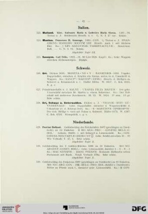 [Italien, Schweiz, Niederlande] (Nr. 523-556)