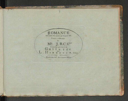 Romance : oui j'aime les amours ; paroles et musique de J.B.C.V. ; accomp. de guitarre