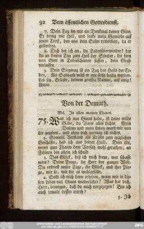 Von der Demuth.