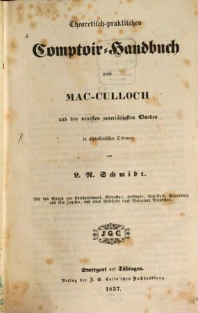 Theoretisch-practisches Comptoir-Handbuch