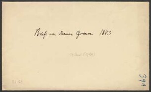 Brief an Dorothea Grimm und Wilhelm Grimm : 27.07.1853-20.10.1853