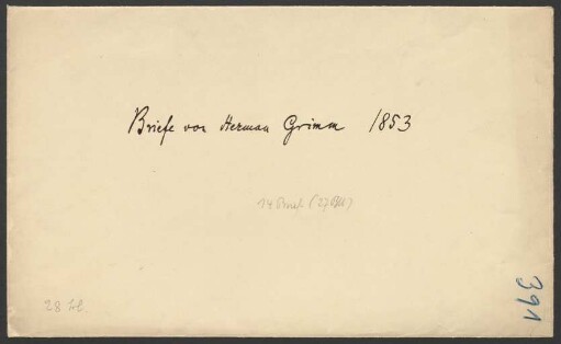 Brief an Dorothea Grimm und Wilhelm Grimm : 27.07.1853-20.10.1853