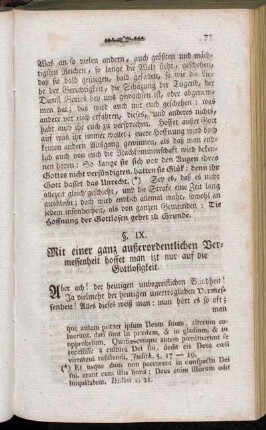 §. IX. Mit einer ganz außerordentlichen Vermessenheit hoffet man izt nur auf die Gottlosigkeit.