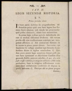 12-19, Cap II. Legis Secundae Historia.