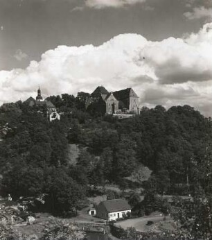 Wolkenstein, Blick auf Schloss und Kirche von Westen