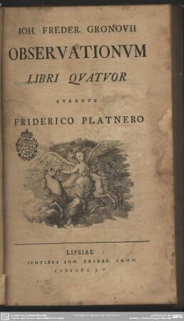Joh. Freder. Gronovii Observationum Libri Quatuor