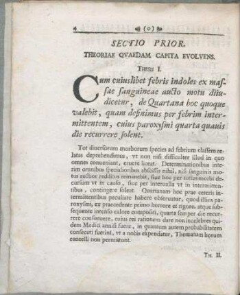 Sectio Prior. Theoriae Qvaedam Capita Evolvens.