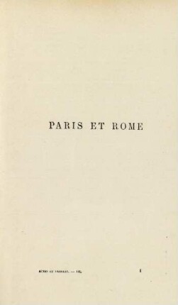 Paris et Rome