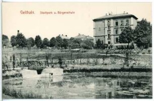 Geithain. Stadtpark und Bürgerschule