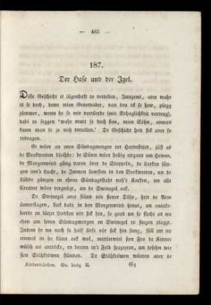 187. Der Hase und der Igel.