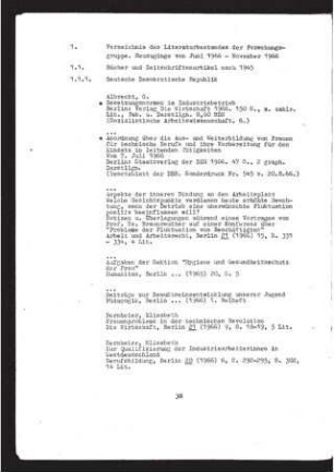 Verzeichnis des Literaturbestandes der Forschungsgruppe : Neuzugänge von Juni 1966 bis November 1966