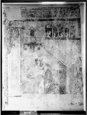 Malterdingen Evangelische Kirche Südempore Wandmalerei Die Abfindung des heiligen Alexius (um 1700)