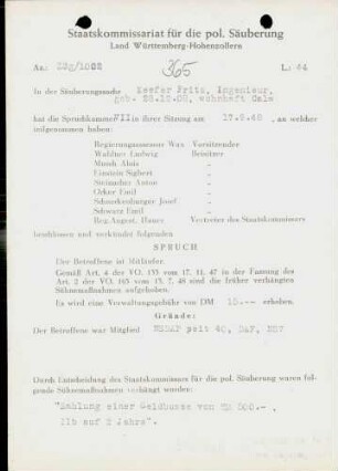 Keefer, Fritz