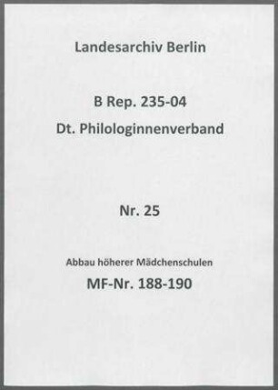 Abbau höherer Mädchenschulen