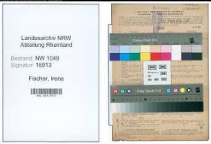 Entnazifizierung Irene Fischer , geb. 12.05.1905 (Bueroangestellte)