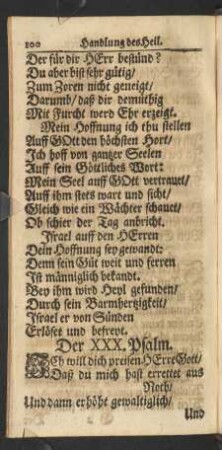 Der XXX. Psalm.