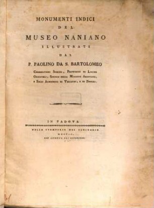 Monumenti Indici del Museo Naniano