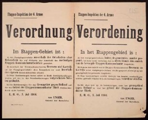 "Verordnung" über Reisebeschränkungen im Etappengebiet