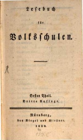 Lesebuch für Volksschulen. 1