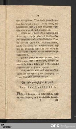 Ein und zwanzigstes Kapitul.Von der Gastfreiheit.