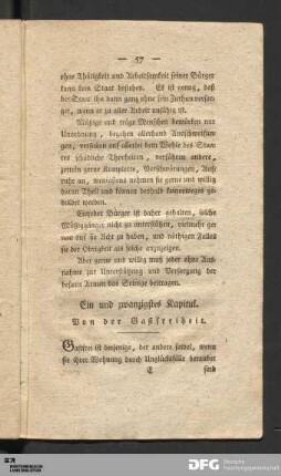 Ein und zwanzigstes Kapitul.Von der Gastfreiheit.