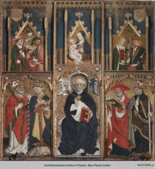 Polytptychon mit dem Heiligen Dominikus, den Kirchenvätern, Madonna mit Kind und vier Heiligen