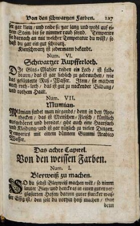Das achte Capitel. Von den weissen Farben.