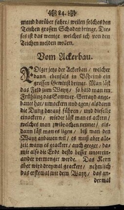 Vom Ackerbau.